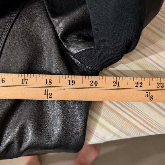 Michael Kors black leather jacket women size large - Picture 4 of 8